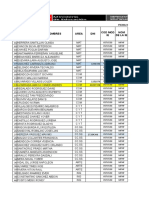 N° Apellidos Y Nombres Area DNI Cod Mod IE NOM Delaie: Ficha Informacion de Docentes de Ie