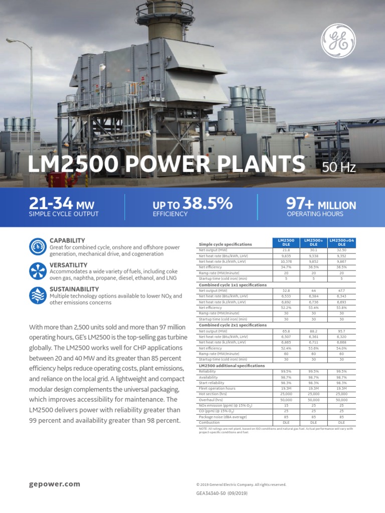 Lm2500 Power Plants: Up To Million MW | PDF | Sustainable Technologies ...