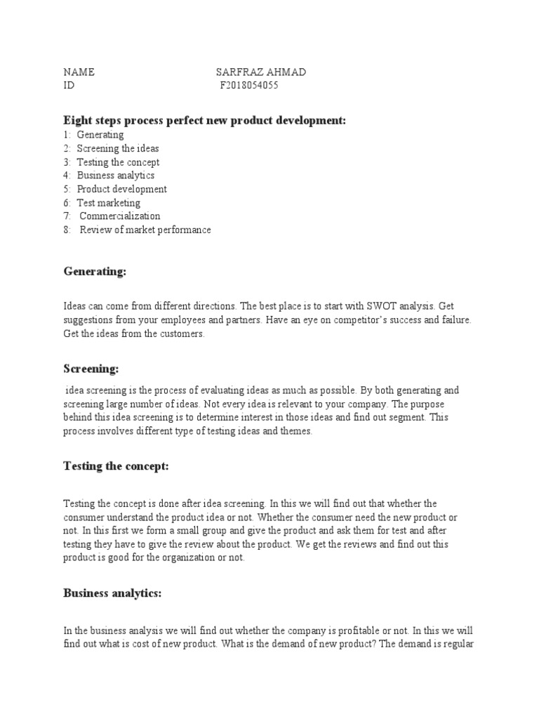 Eight Steps Process Perfect New Product Development | PDF | Unmanned ...