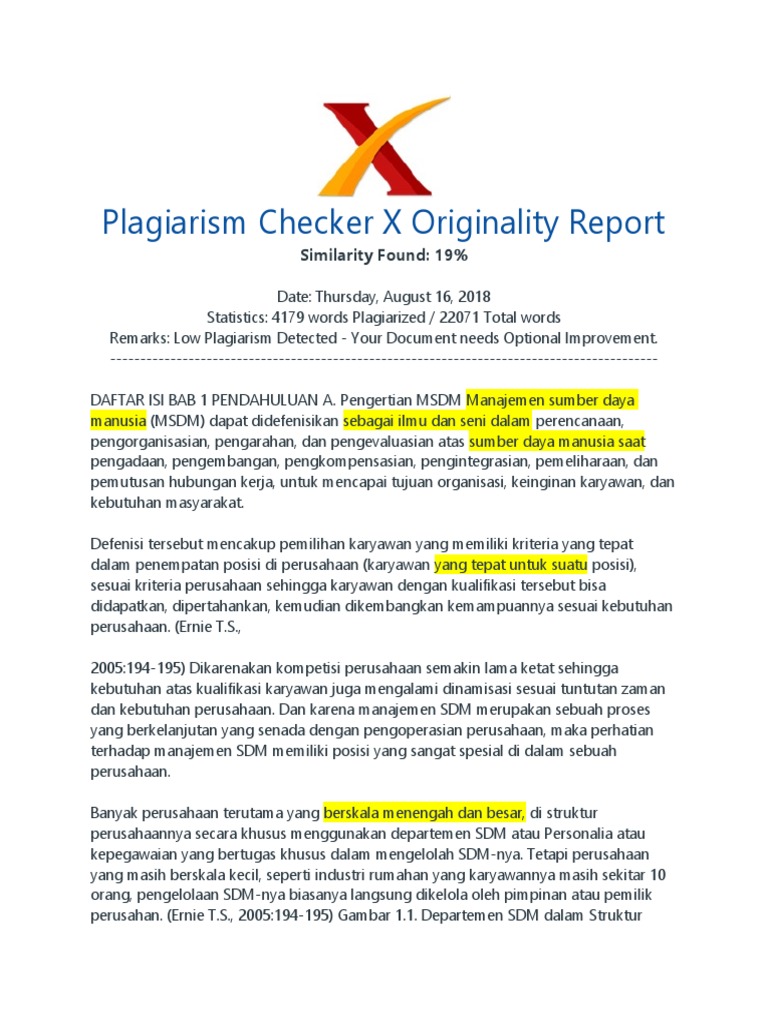Cek Plagiasi Buku Sdm Pdf