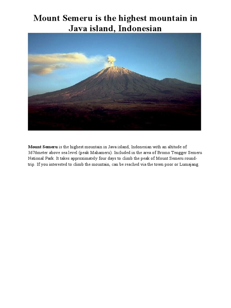 Mount Semeru: Java's Highest Peak | PDF | Cartography | Planetary Science
