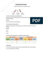 EXPRESIÓN DECIMAL Y LECTURA DE NÚMEROS DECIMALES