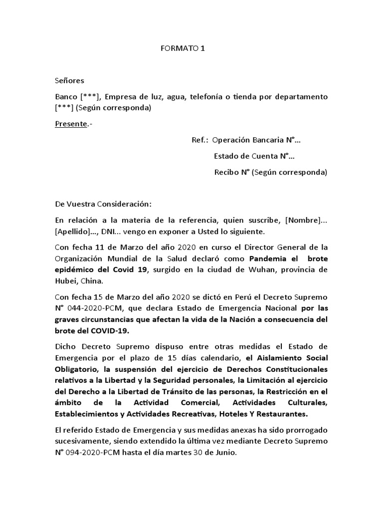 Modelo de Reclamos Legales Por Cobros de Bancos, Tiendas y Servicios en ...