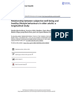 Relationship Between Subjective Well-Being and Healthy Lifestyle Behaviours in Older Adults: A Longitudinal Study
