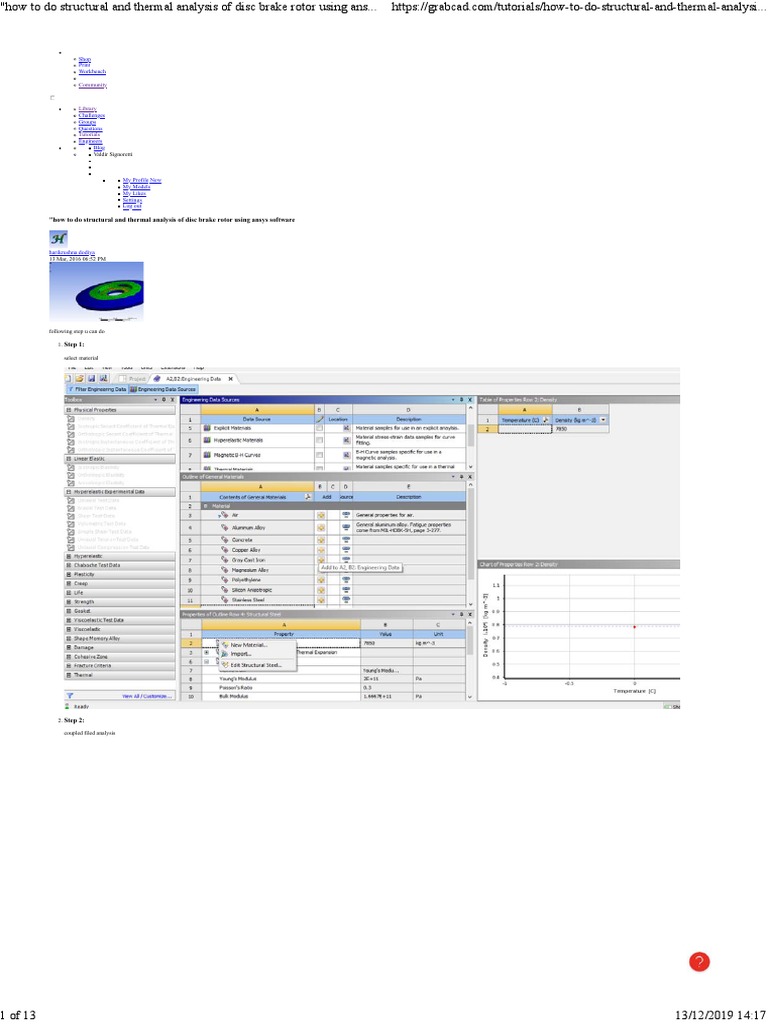 How To Do Structural and Thermal Analysis of Disc Brake Rotor Using