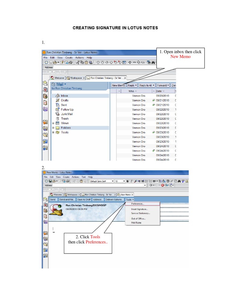 Creating Signature in Lotus Notes | PDF