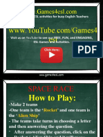 Jobs Esl PPT Game Space Race Game