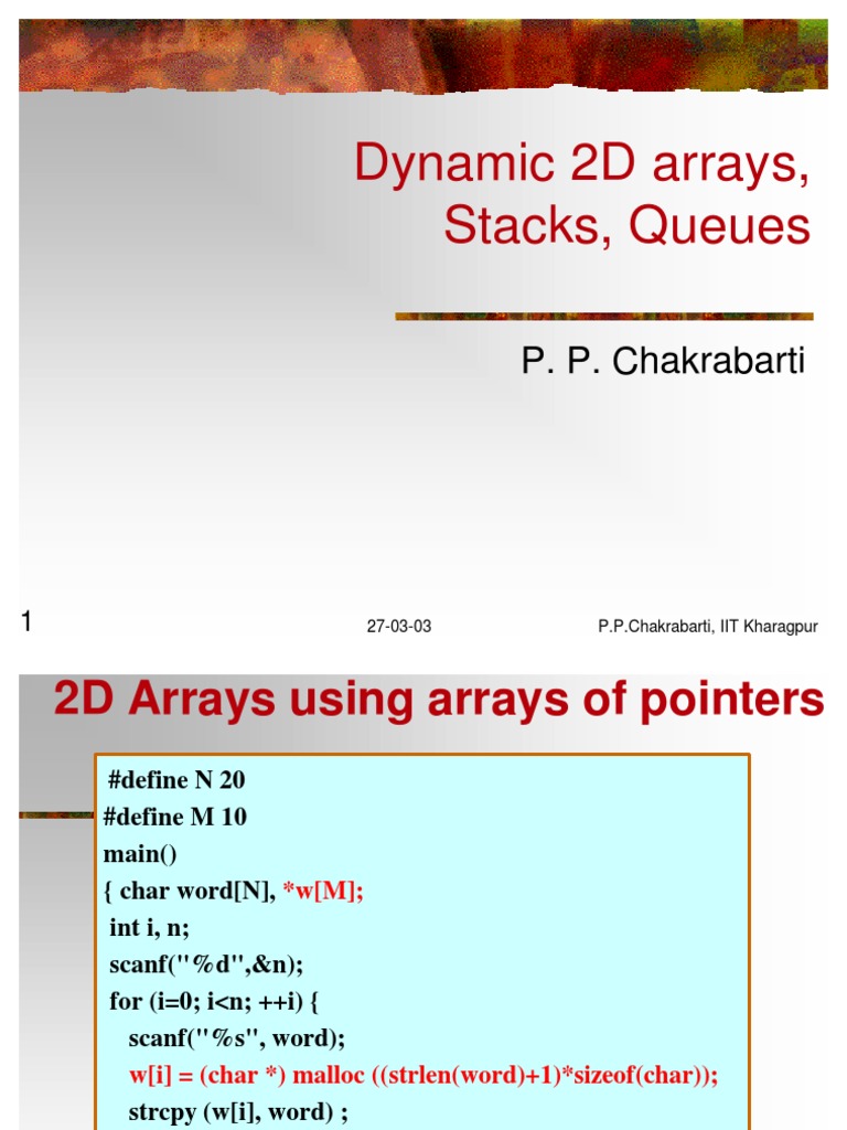 Dynamic 2D Arrays, Stacks and Queues Explained | PDF | Queue (Abstract ...
