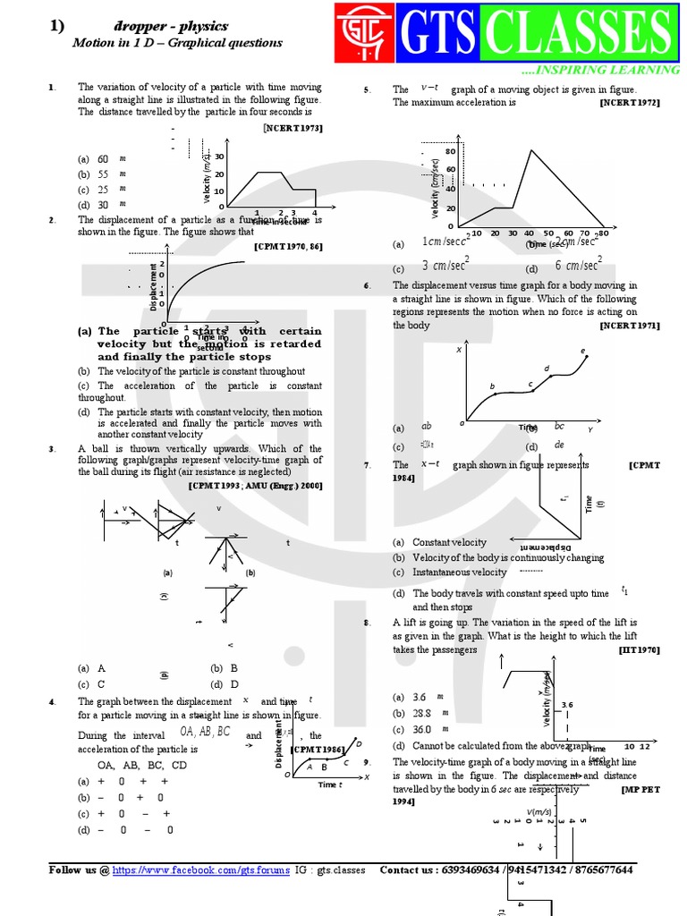 Graphical Analysis of 1D Motion | PDF | Velocity | Acceleration