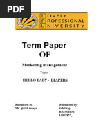 Term Paper OF: Marketing Management