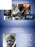 Principios y valores de la democracia según autores