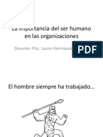 La Importancia Del Ser Humano en Las Organizaciones