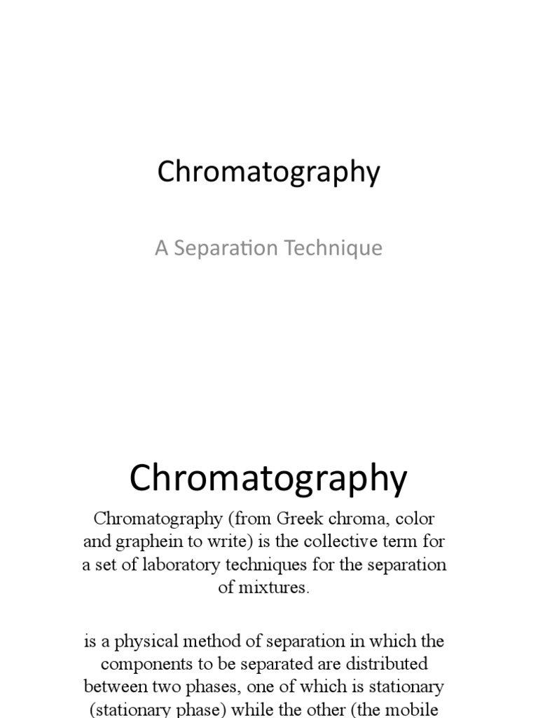 Chromatography: A Separation Technique | PDF