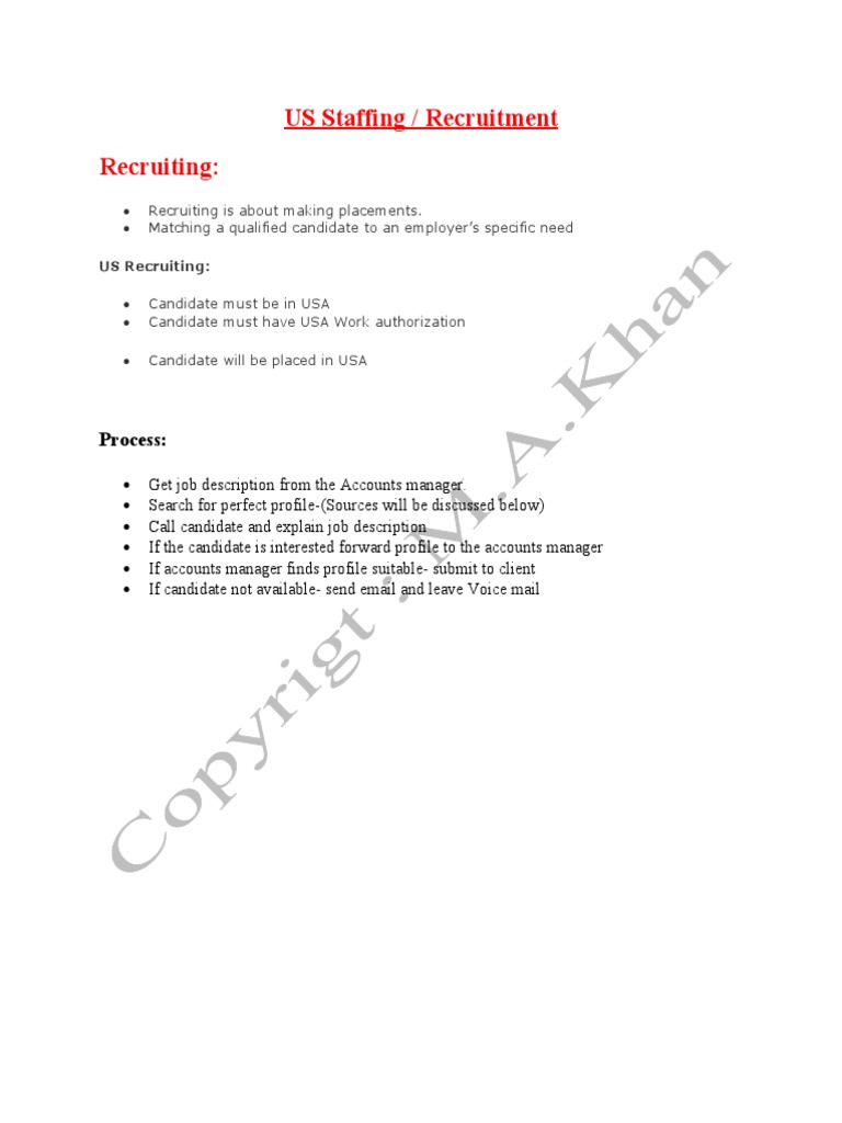 US Staffing and Recruitment Overview | PDF | Southern United States | H ...