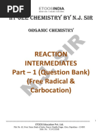 Reaction Intermediate (Free Radical and Carbocation) Question Bank PDF