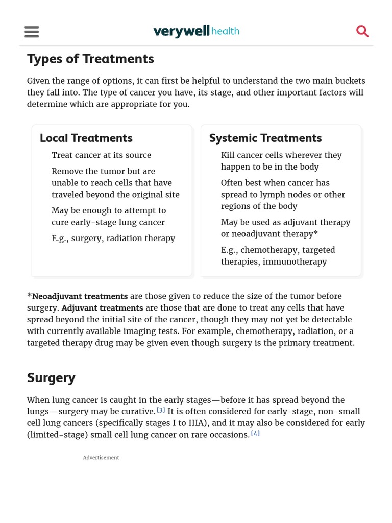 Lung Cancer Treatment Options | PDF