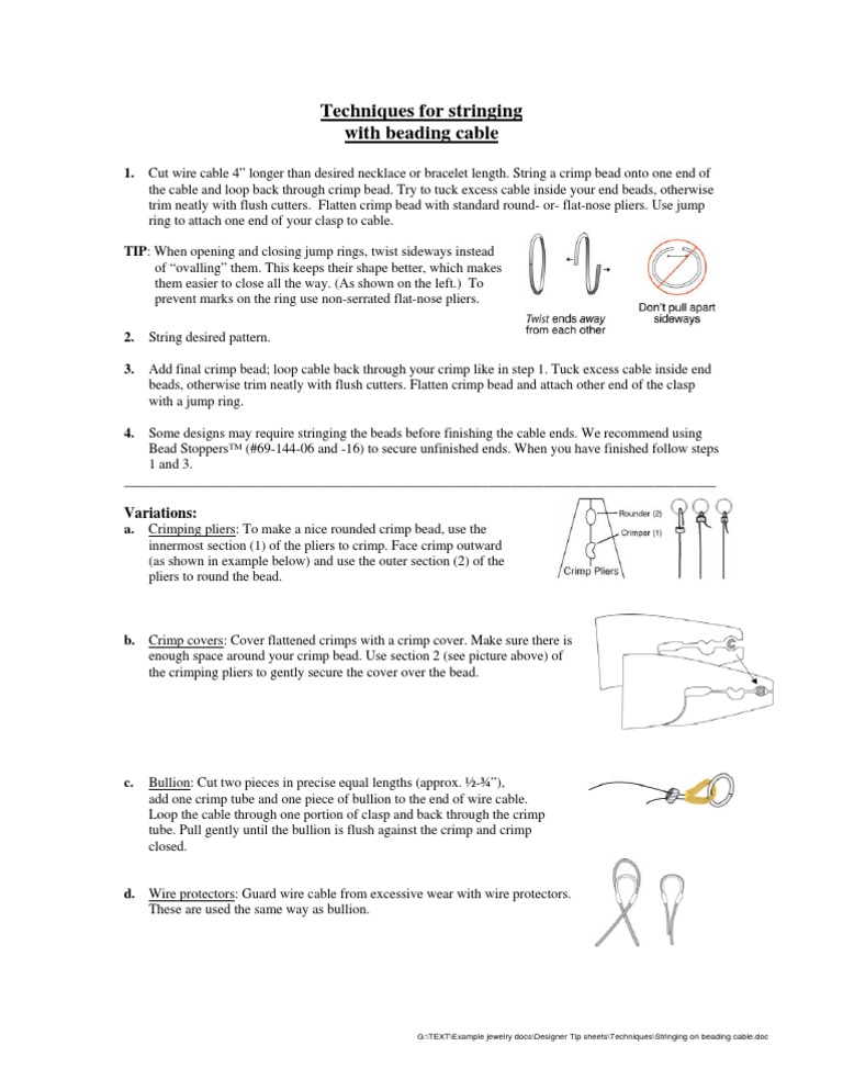 Stringing On Beading Cable | PDF | Bead | Wire