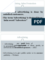 Advertising, Sales Promotion