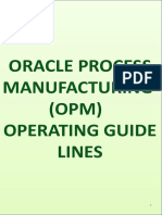 Oracle Process Manufacturing (OPM) Operating Guide Lines