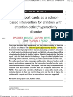 Daily Report Cards As A School-Based Intervention For Children With Attention-Deficit/hyperactivity Disorder