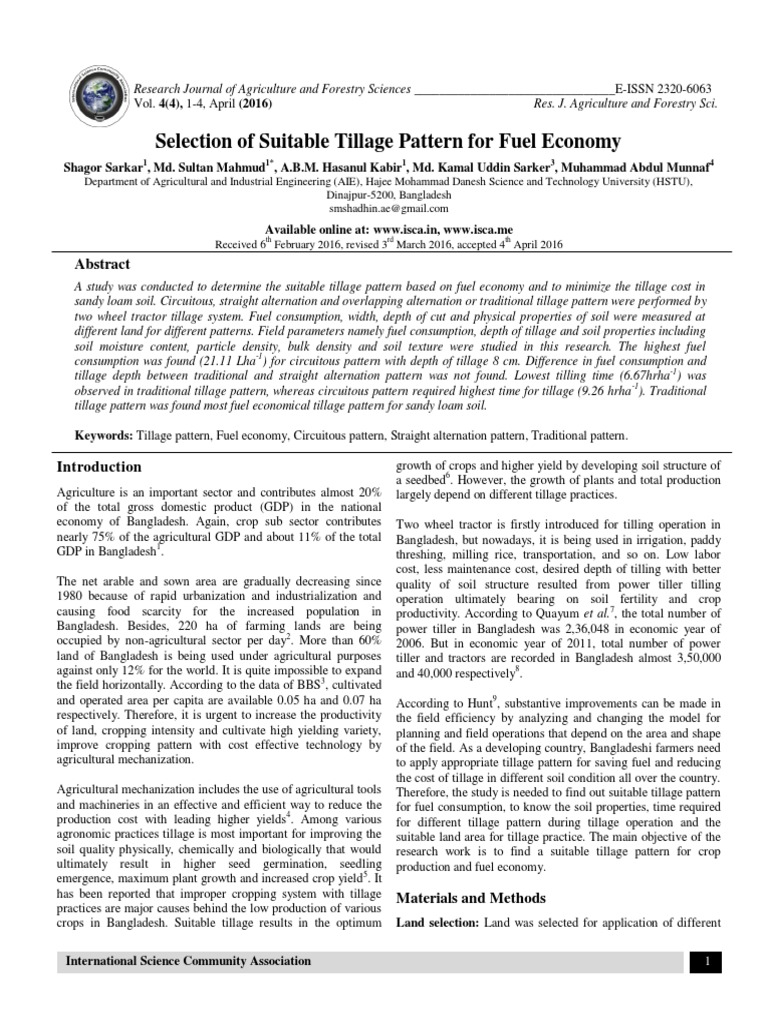 Fuel-Efficient Tillage Patterns Analysis | PDF | Tillage | Agriculture