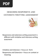 Designing Responsive and Extensive Writting Assessment