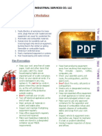 United Industrial Services Co. LLC: Fire Safet y Ti Ps F or Wo RK Pla Ce