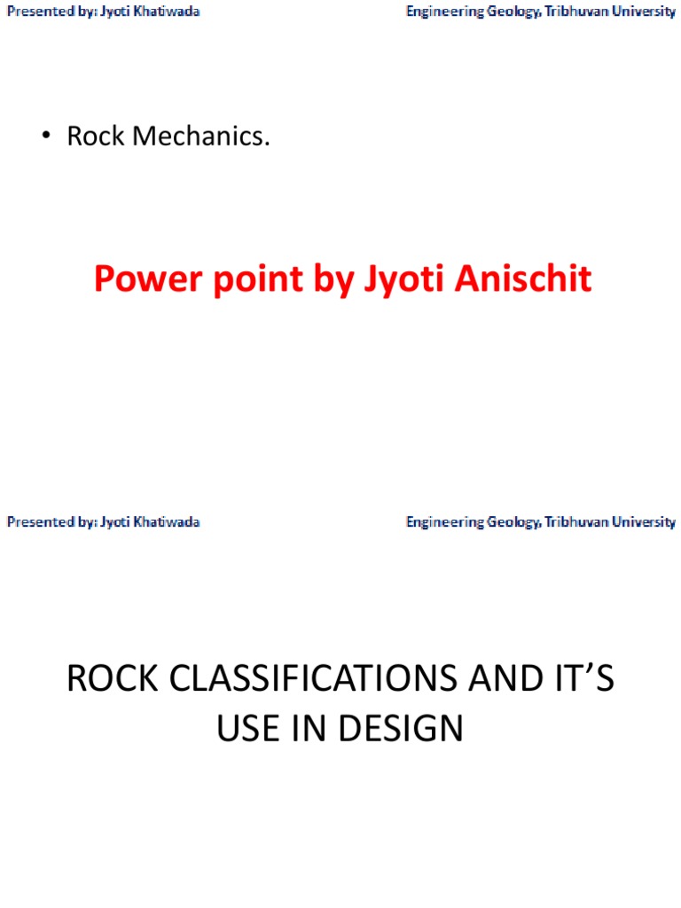Rock Mechanics For Engineering Geology Part1 | PDF | Deformation ...