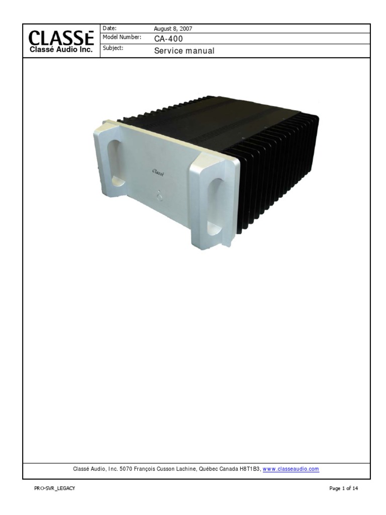 CA-400 Service Manual Overview | PDF | Transistor | Fuse (Electrical)