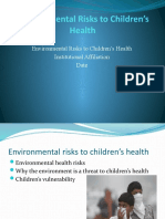 Environmental Risks To Children's Health PPT