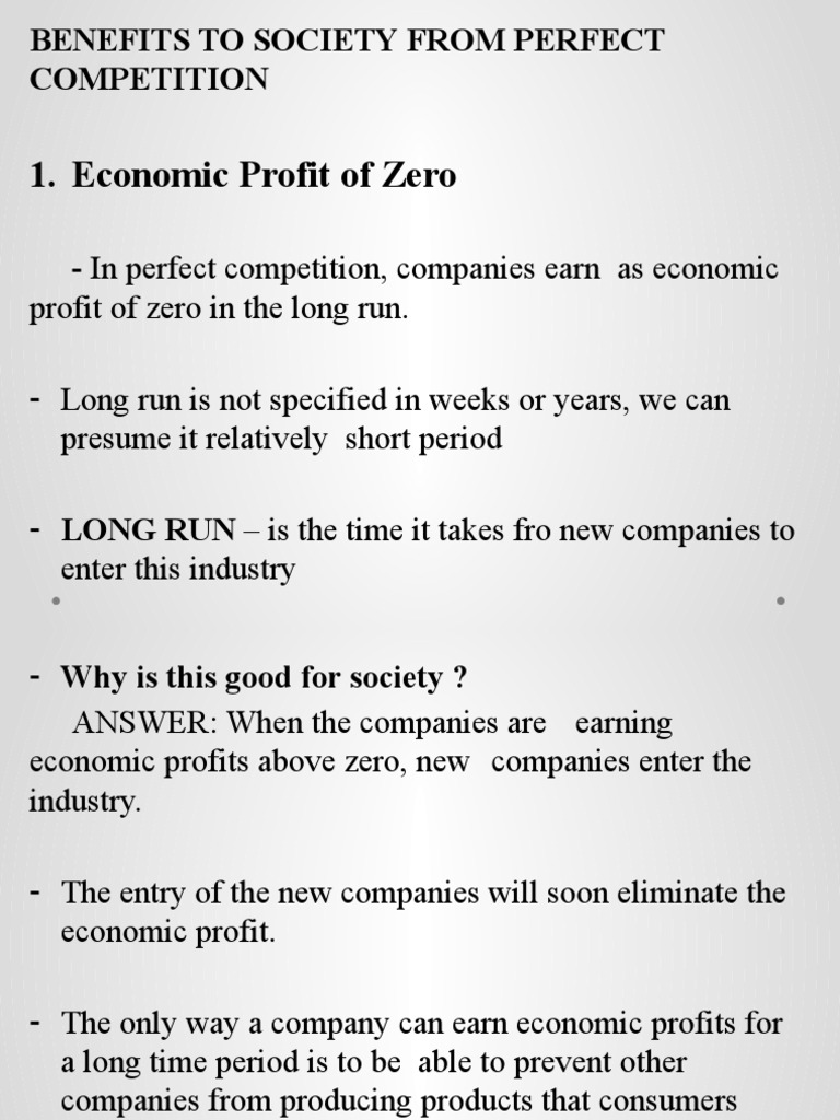 Benefits To Society From Perfect Competition PDF