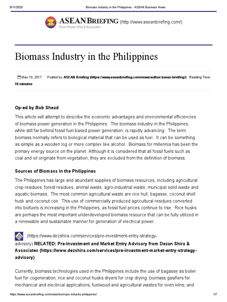 Biomass Energy Potential in the Philippines | PDF | Sugarcane ...