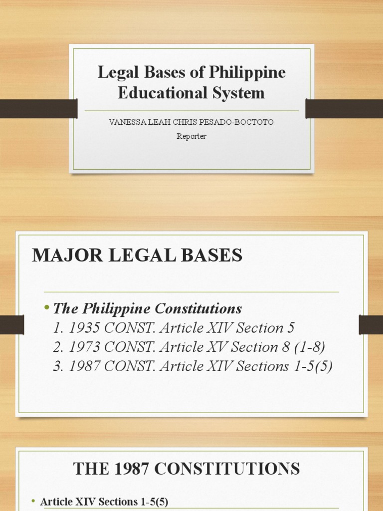 Legal Bases of Philippine Educational System | PDF | Citizenship ...