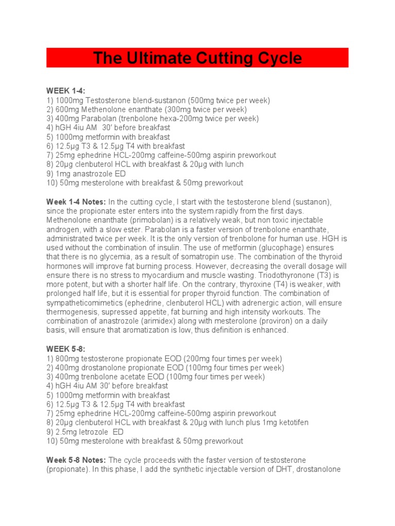 Ultimate Cutting Cycle 12week | PDF | Functional Group | Drugs