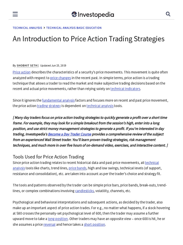 Price Action Trading Strategies Explained | PDF | Technical Analysis ...