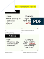 Advise Advice - Homonym Horrors