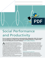 Social Performance and Productivity