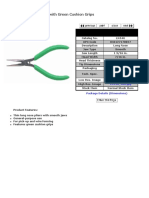 Xcelite 5" Thin Long Nose Pliers With Green Cushion Grips: LN54G - Specifications. PDF LN54G - 100.jpg LN54G - 300.jpg