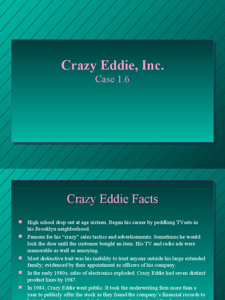 Crazy Eddie, Inc Case 1.6 PDF Audit Equity (Finance)