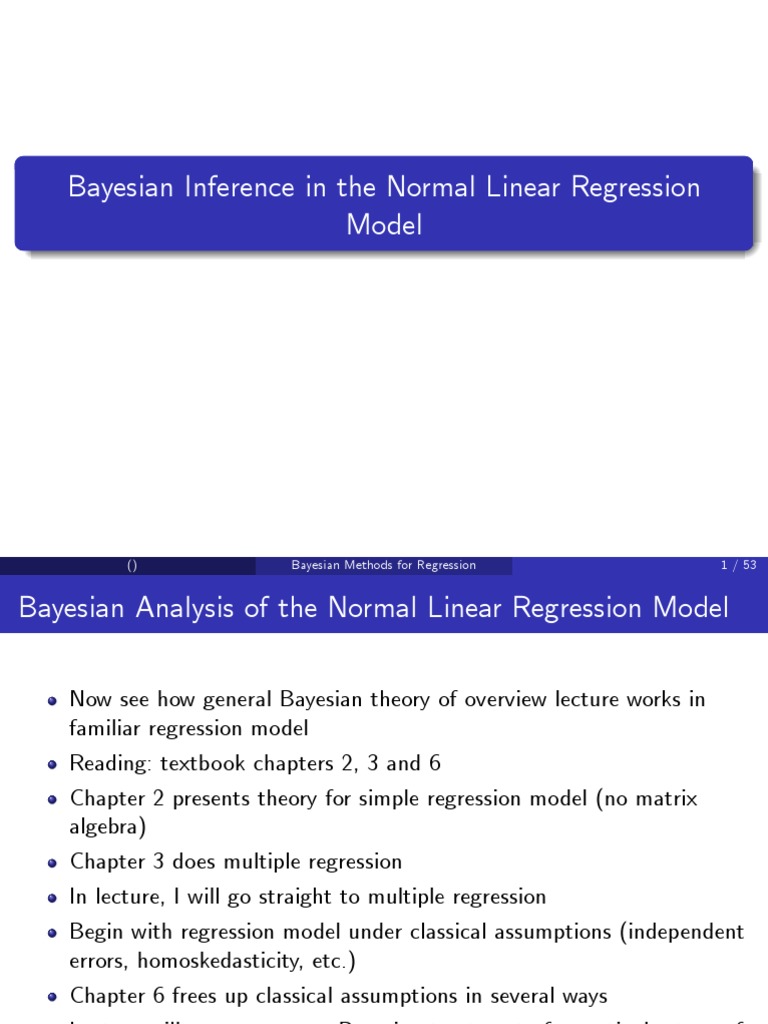 Bayesian Inference in The Normal Linear Regression Model | PDF ...