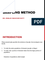 Sampling Method: Dr. Khalid Manzoor Butt
