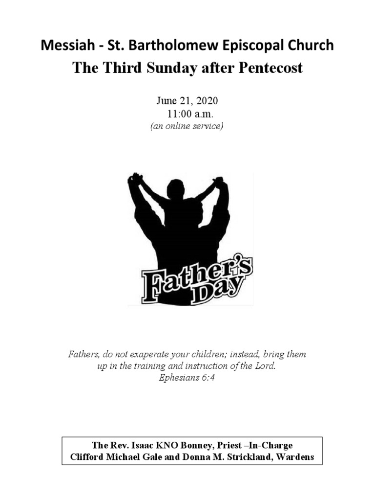 Father's Day Service at St. Bartholomew | PDF | God The Father