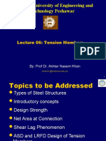 N.W.F.P. University of Engineering and Technology Peshawar: Lecture 06: Tension Members