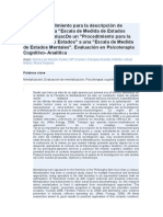 De Un Procedimiento para La Descripción de Estados A Una Escala de Medida de Estados Mentales.