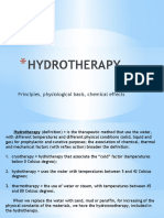 Hydrotherapy: Principles, Physiological Basis, Chemical Effects