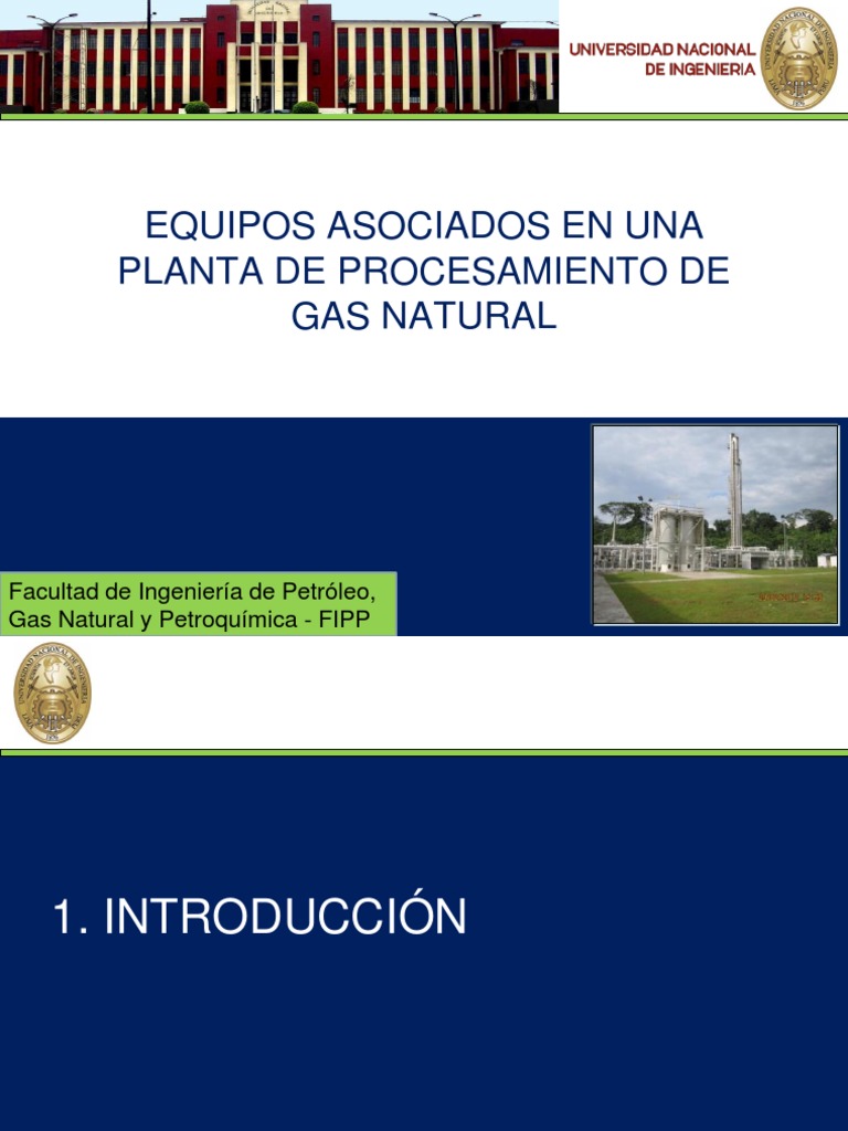 Equipos asociados en una planta de procesamiento de gas natural | PDF ...