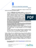 Refuerzo MODIFICACION DE REGISTRO SANITARIO DE DISPOSITIVOS MÉDICOS PDF