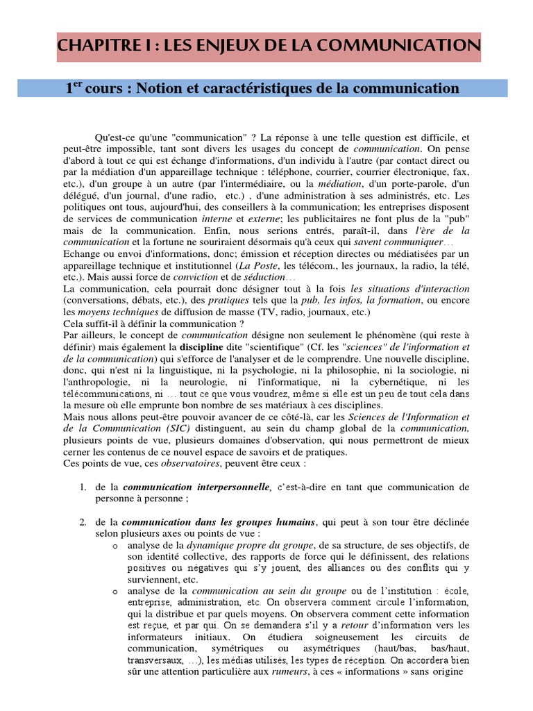 Enjeux et dimensions de la communication | PDF | Publicité | la ...