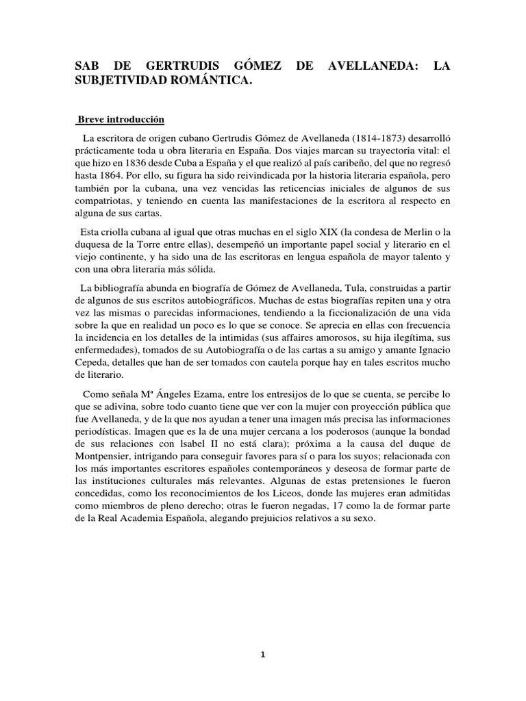 Sab de Gertrudis Gómez de Avellaneda | PDF | Esclavitud | Novelas