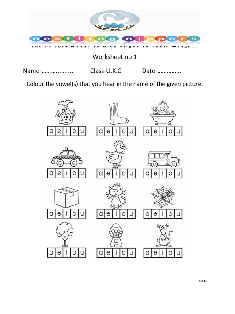 Worksheet No 1 Name Class U K G Date PDF